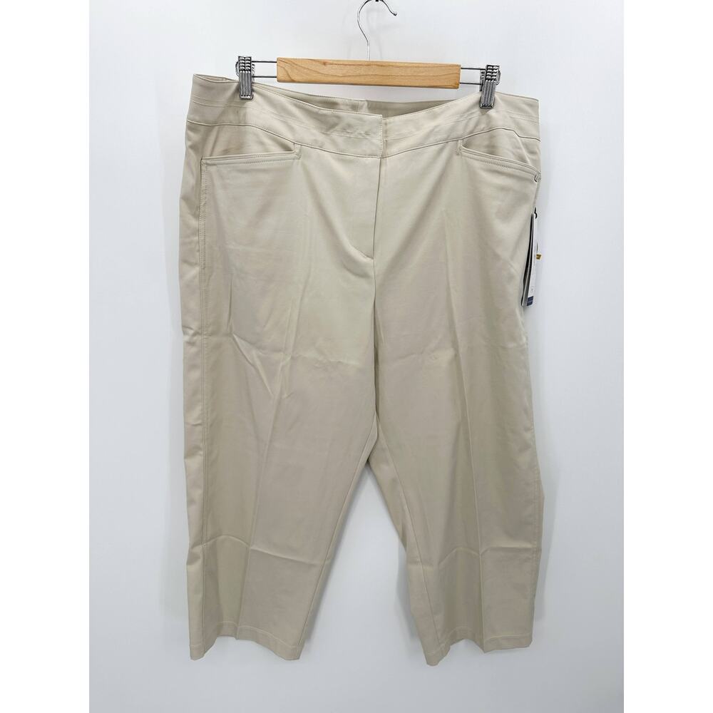 TAIL Pants Women 16 NWT Tan Chino Classic 23" Capri Refined Twill UPF 50